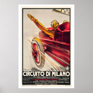 Rennstrecken von Mailand Vintage-Rennposter Poster