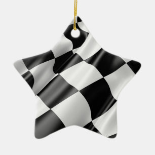 Rennstreckenflagge Flagge Schwarz-Weiß Finish Gesc Keramikornament
