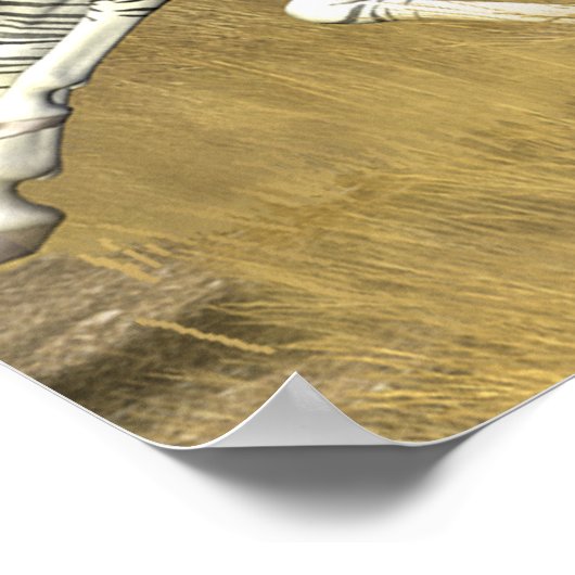 Rennstreifen - Herd des Zebra Poster-Prints Poster (Ecke)