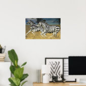 Rennstreifen - Zebra Print laufen Poster (Heimbüro)