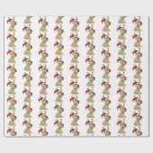 Renntier-Hund-Weihnachten Geschenkpapier (Flach)