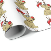 Renntier-Hund-Weihnachten Geschenkpapier (Rolleneckpunkt)