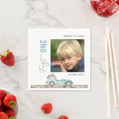 Rennwagen 1. Geburtstag Foto Serviette (Beispiel)