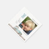 Rennwagen 1. Geburtstag Foto Serviette (Ecke)