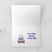 Rennwagen 3 Jahre Junge Geburtstagskarte Karte (Innenseite)