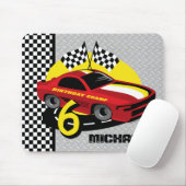 Rennwagen-6. Geburtstag Mousepad (Mit Mouse)