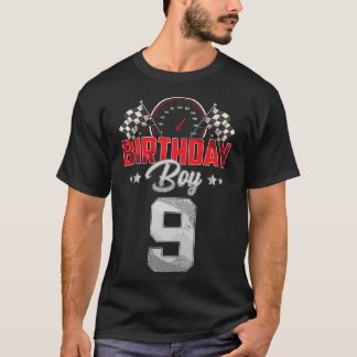 Rennwagen 9. Geburtstag Junge Party Racing 9 Jahre T-Shirt