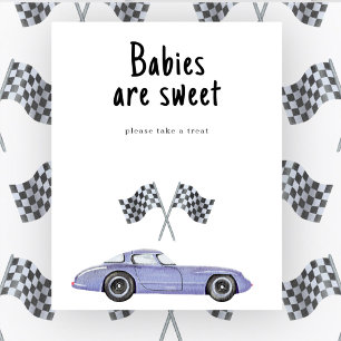 Rennwagen-Baby-Party - Babys sind süß Poster