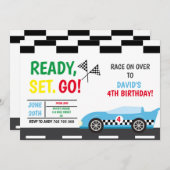 Rennwagen Boy Geburtstagsparty Car Einladung (Vorne/Hinten)