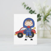 Rennwagen - Boy Tshirts und Geschenke Postkarte (Stehend Vorderseite)