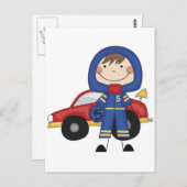 Rennwagen - Boy Tshirts und Geschenke Postkarte (Vorne/Hinten)