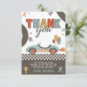 Rennwagen Danke Karte (Stehend Vorderseite)