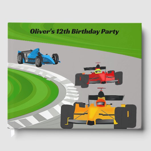 Rennwagen Design Gästebuch (Vorderseite)