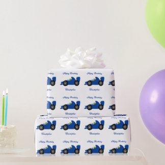 Rennwagen-Design Geburtstag vorhanden Geschenkpapier