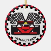 Rennwagen Design Keramik Ornament (Vorne)