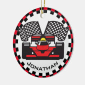 Rennwagen Design Keramik Ornament (Links)