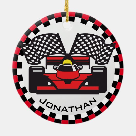 Rennwagen Design Keramik Ornament (Hinten)