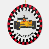 Rennwagen Design Keramik Ornament (Links)