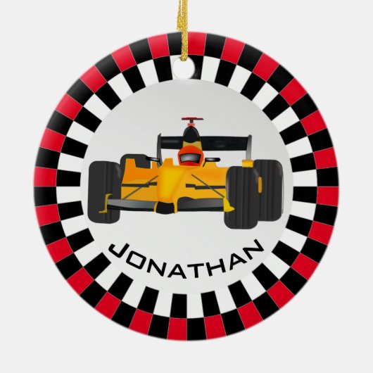 Rennwagen Design Keramik Ornament (Hinten)