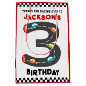 Rennwagen Dritter Geburtstag Kinder Party Mittlere Geschenktüte (Vorderseite)