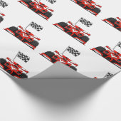 Rennwagen, extremer Cartoon|Hintergrundfarbe Geschenkpapier (Ecke)