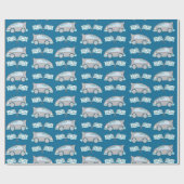 Rennwagen Flaggenblau Kids-Muster Geschenkpapier (Flach)