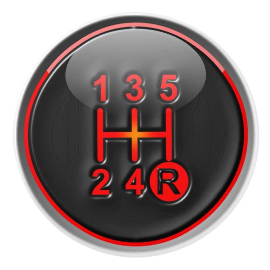 Rennwagen-Gangschaltung Keramikknauf (Vorderseite)