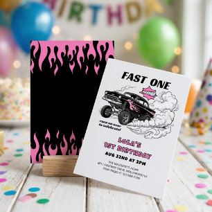 Rennwagen-Gasser-Girl zum 1. Geburtstag 🏁 Einladung