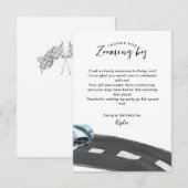 Rennwagen-Geburtstag Fast One  Dankeskarte (Vorne/Hinten)