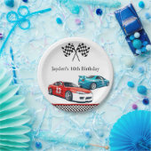 Rennwagen Geburtstag, Geburtstag Einladung Pappteller (Party)