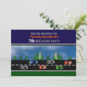 Rennwagen, Geburtstag, Name & Alter einfügen Einladung (Stehend Vorderseite)