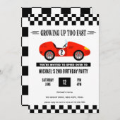 Rennwagen Geburtstag, Rennwagen Vintag Einladung (Vorne/Hinten)