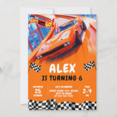 Rennwagen Geburtstag Turboräder Einladung (Vorderseite)