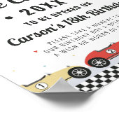 Rennwagen Geburtstag Zeitkapsel Zeichen Poster (Ecke)