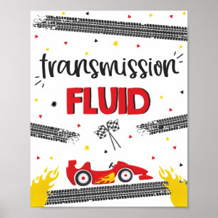 Rennwagen Geburtstag zwei schnelle Übertragungsflü Poster