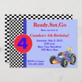 Rennwagen-Geburtstags-Einladung Einladung (Vorne/Hinten)