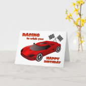 Rennwagen-Geburtstags-Karte Karte (Gelbe Blume)