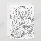 Rennwagen Geburtstagsparty Spaß Einladung (Rückseite)