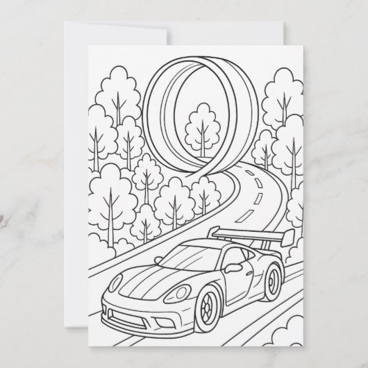 Rennwagen Geburtstagsparty Spaß Einladung (Rückseite)