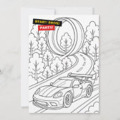 Rennwagen Geburtstagsparty Spaß Einladung (Rückseite)