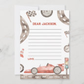 Rennwagen Geburtstagszeit Kapselnotizkarte Dankeskarte (Vorderseite)