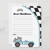 Rennwagen Geburtstagszeit Kapselnotizkarte Dankeskarte (Vorderseite)