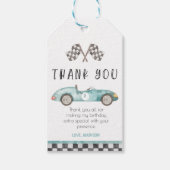 Rennwagen-Geschenketiketten bevorzugen Zwei schnel Geschenkanhänger (Vorderseite)