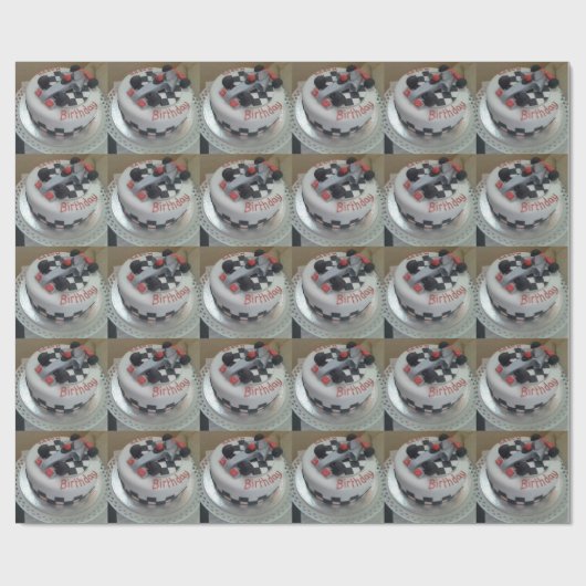 Rennwagen Geschenkpapier (Flach)