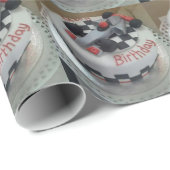 Rennwagen Geschenkpapier (Rolleneckpunkt)