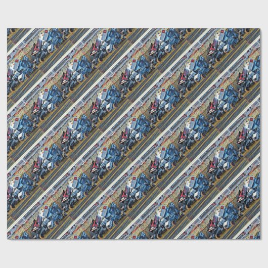 Rennwagen Geschenkpapier (Flach)