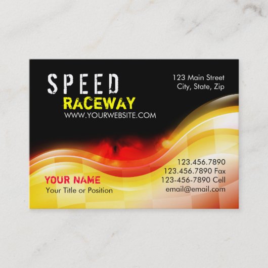 Rennwagen-Geschwindigkeits-Flammen auf Feuer Visitenkarte (Vorderseite)