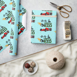 Rennwagen glücklich eid mubarak Geschenk Geschenkpapier