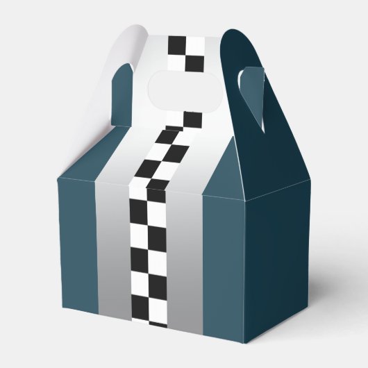 Rennwagen grün, schwarz und weiß Gefallen Box Geschenkschachtel (Rückseite)