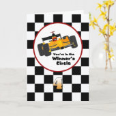 Rennwagen Happy 4. Geburtstagskarte Karte (Gelbe Blume)